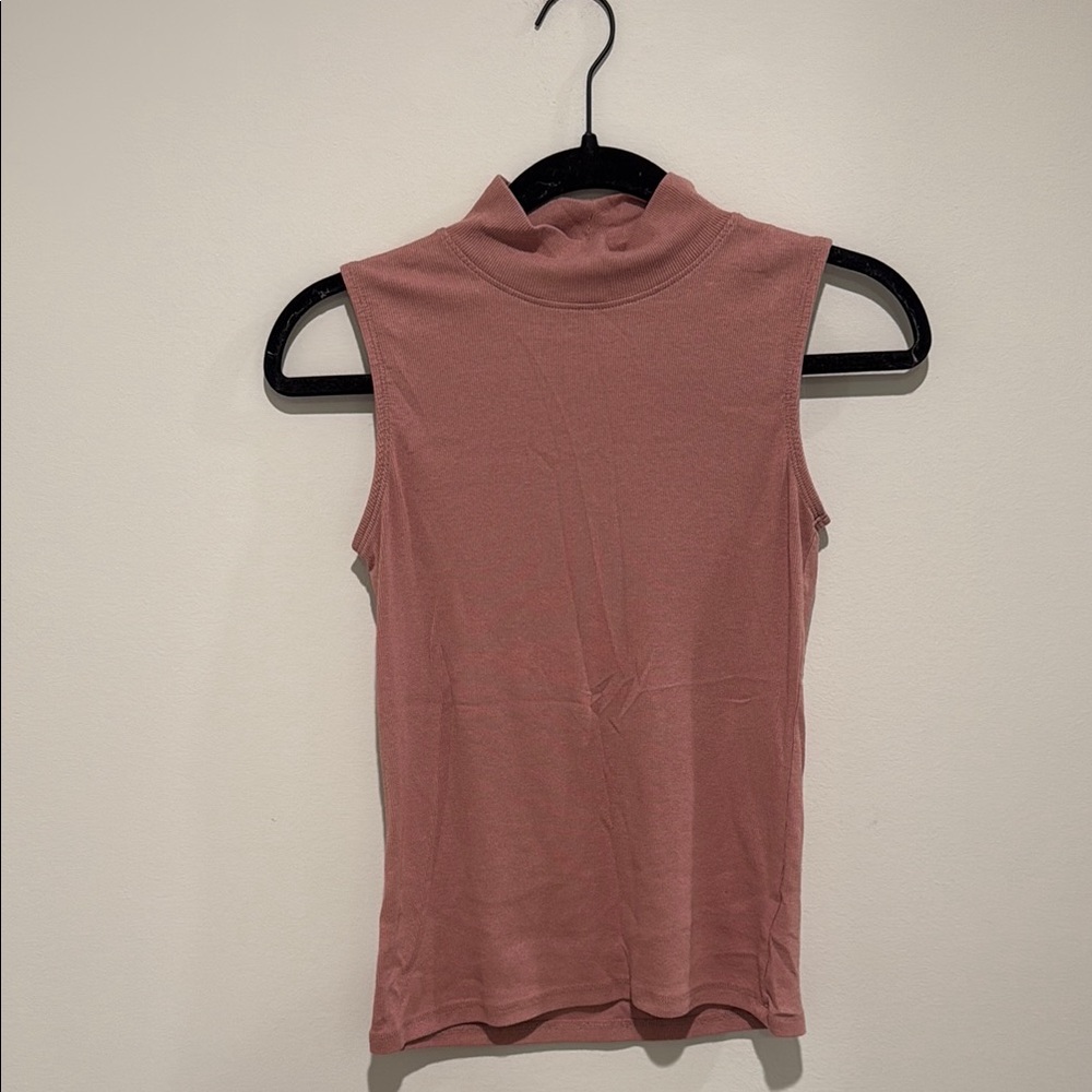 Rachel Zoe Pink Sleeveless Mockneck Top